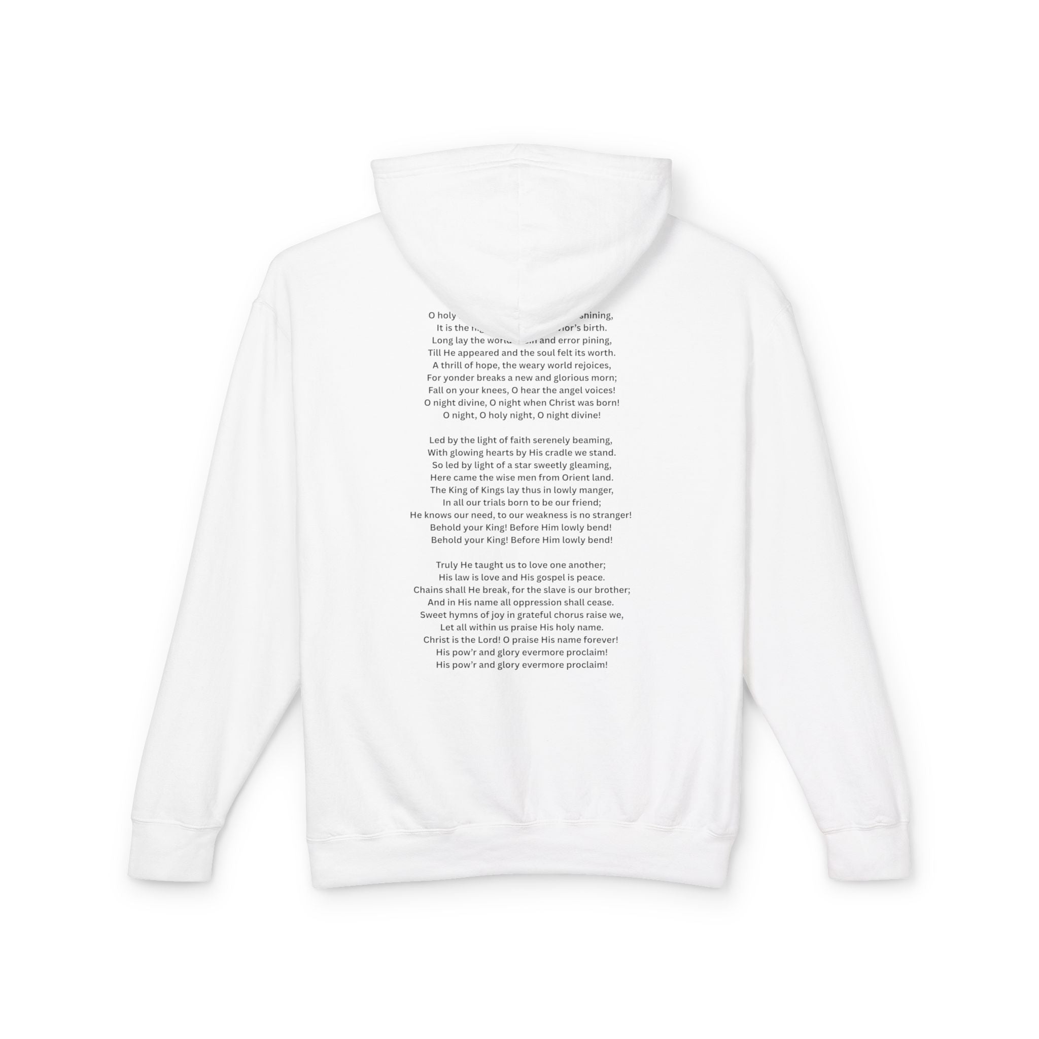 O Holy Night Nativity Hoodie – A Thrill of Hope, A Weary World Rejoices | Lightweight Rustic Christmas Hooded Sweatshirt -- Light Colors
