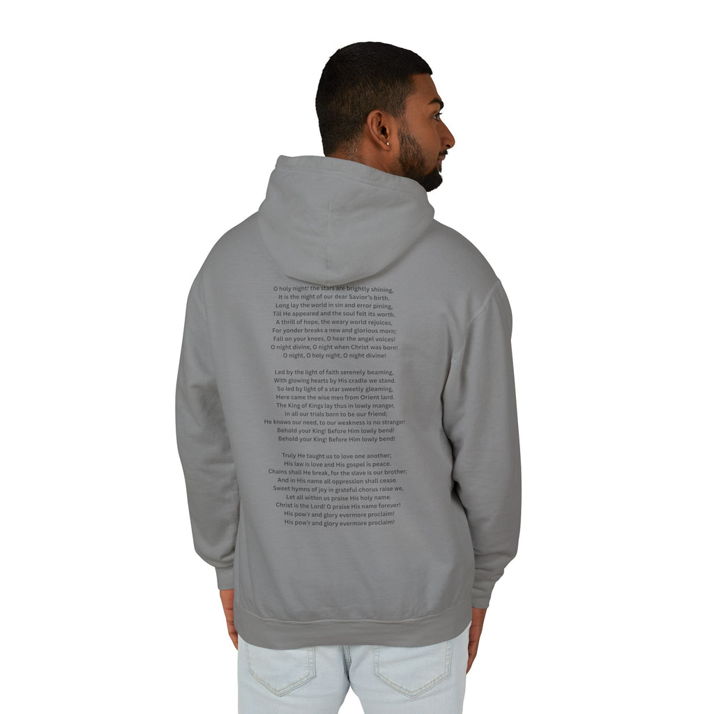 O Holy Night Nativity Hoodie – A Thrill of Hope, A Weary World Rejoices | Lightweight Rustic Christmas Hooded Sweatshirt -- Light Colors
