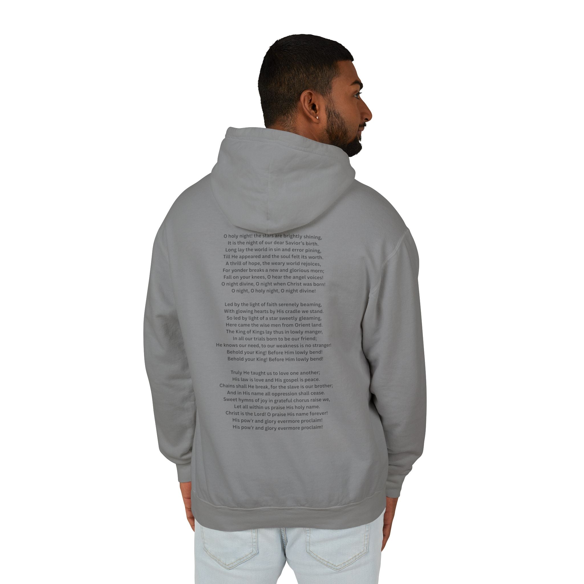 O Holy Night Nativity Hoodie – A Thrill of Hope, A Weary World Rejoices | Lightweight Rustic Christmas Hooded Sweatshirt -- Light Colors
