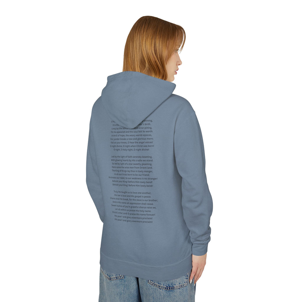 O Holy Night Nativity Hoodie – A Thrill of Hope, A Weary World Rejoices | Lightweight Rustic Christmas Hooded Sweatshirt -- Light Colors