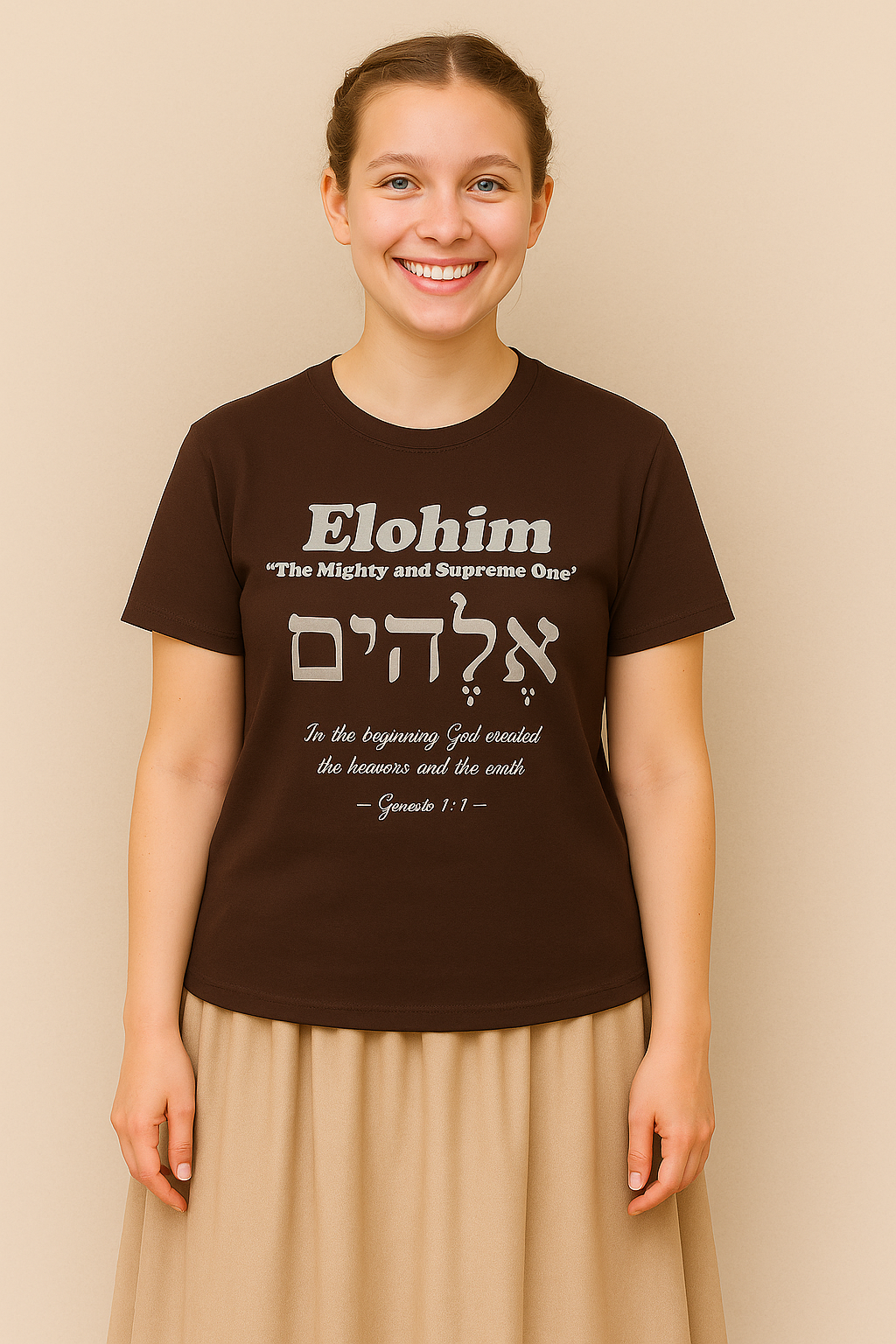 Kinnaman Designs Names of God Collection #1 "Elohim" Christian Graphics Unisex Softstyle T-Shirt -- Great Gift All Occasion -- Testimony