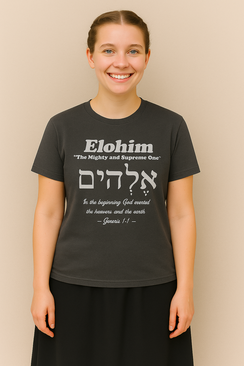 Kinnaman Designs Names of God Collection #1 "Elohim" Christian Graphics Unisex Softstyle T-Shirt -- Great Gift All Occasion -- Testimony