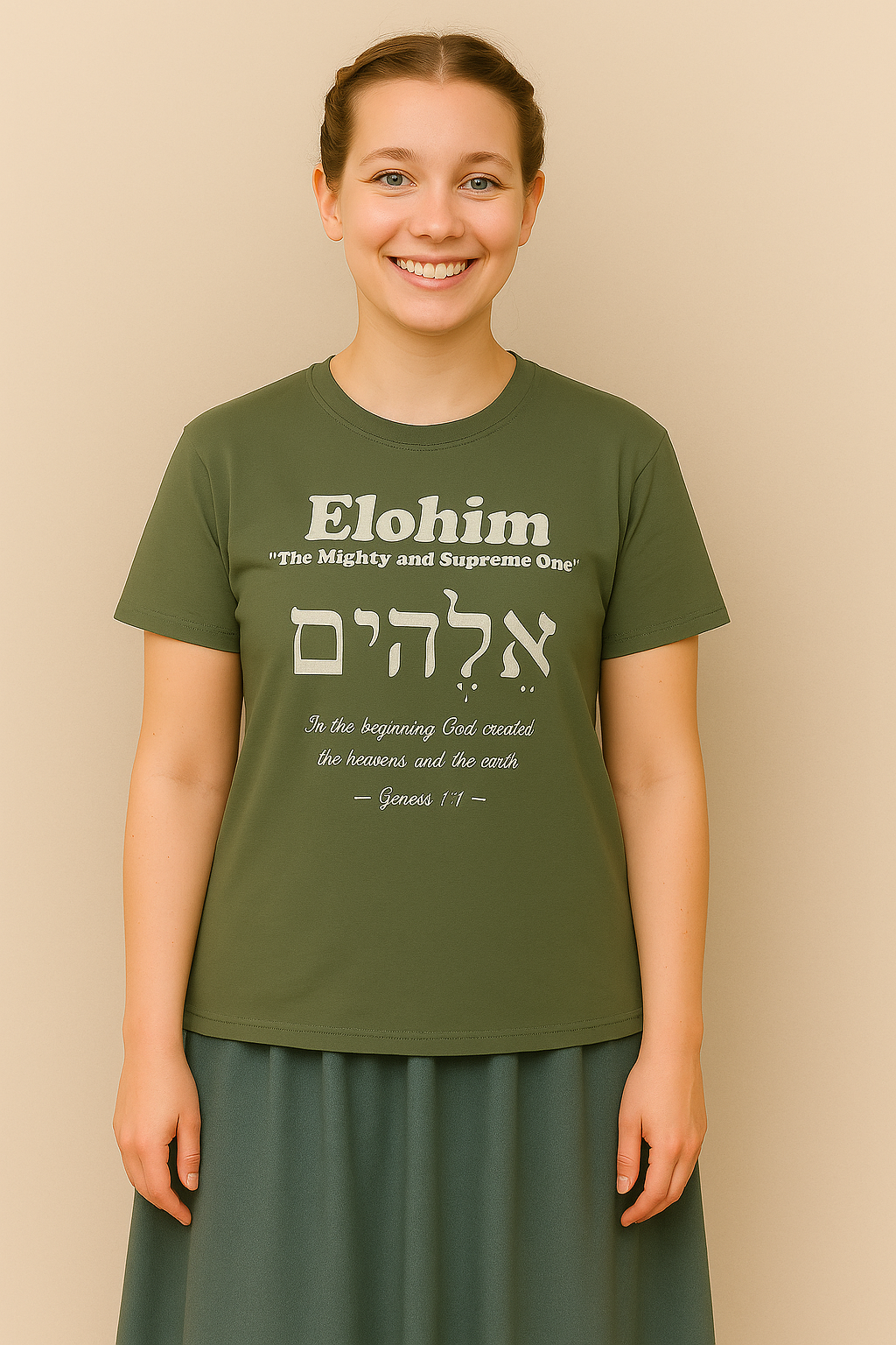 Kinnaman Designs Names of God Collection #1 "Elohim" Christian Graphics Unisex Softstyle T-Shirt -- Great Gift All Occasion -- Testimony