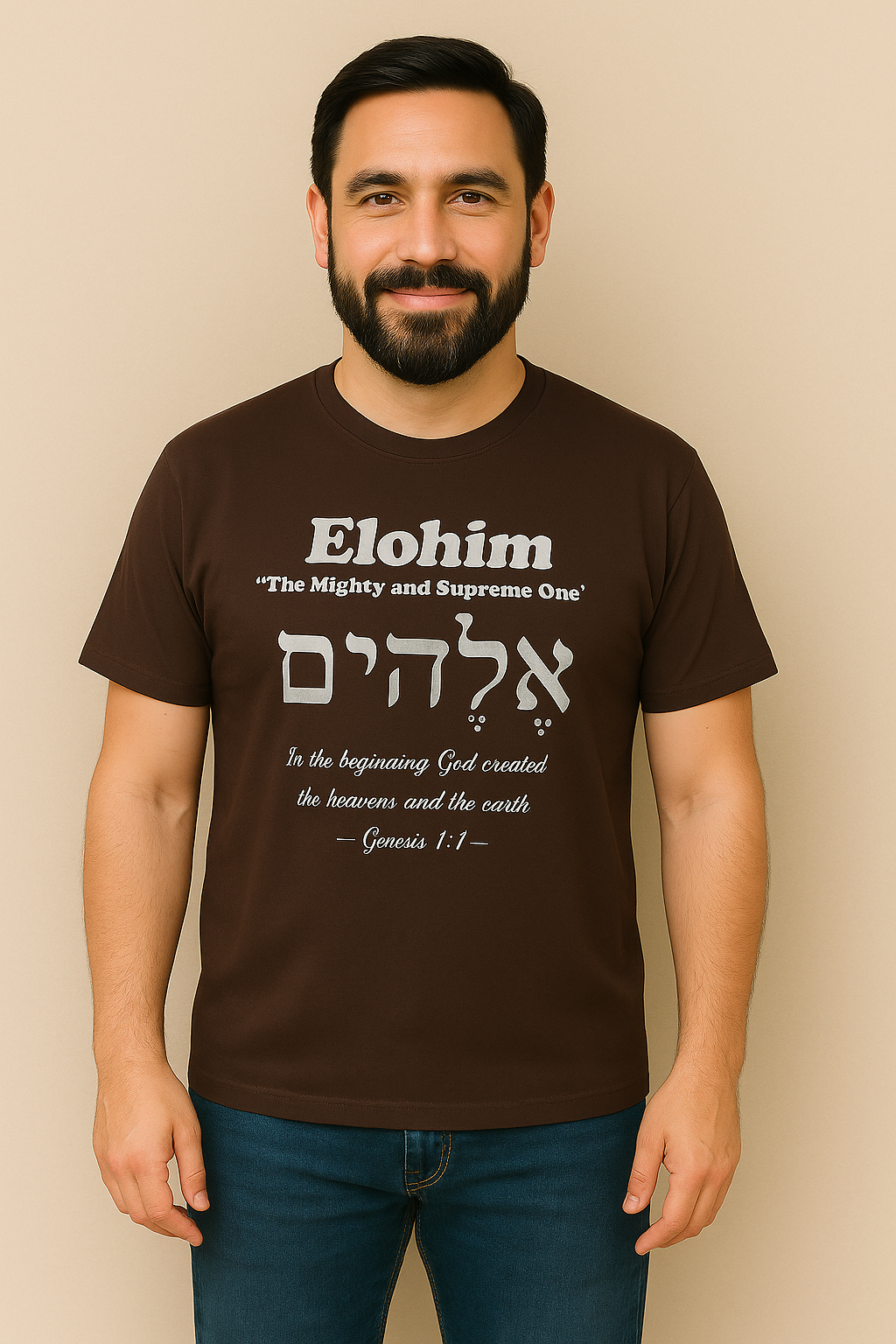 Kinnaman Designs Names of God Collection #1 "Elohim" Christian Graphics Unisex Softstyle T-Shirt -- Great Gift All Occasion -- Testimony
