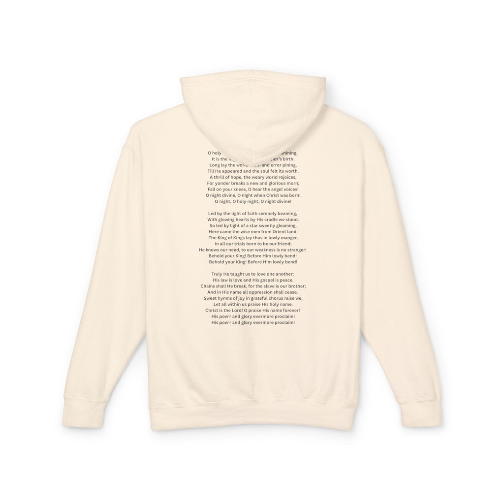 O Holy Night Nativity Hoodie – A Thrill of Hope, A Weary World Rejoices | Lightweight Rustic Christmas Hooded Sweatshirt -- Light Colors