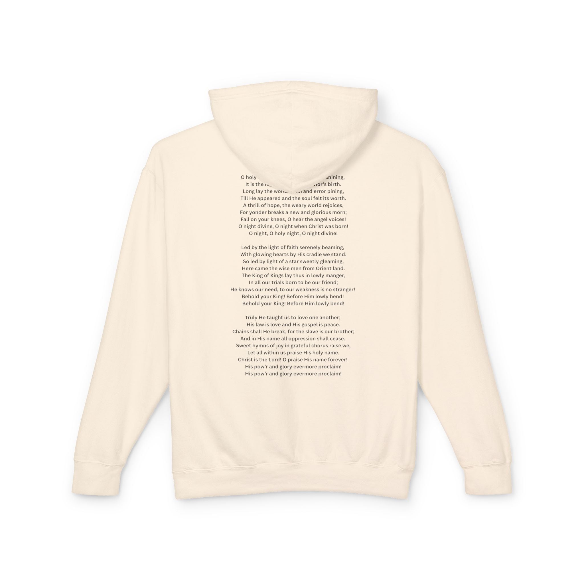 O Holy Night Nativity Hoodie – A Thrill of Hope, A Weary World Rejoices | Lightweight Rustic Christmas Hooded Sweatshirt -- Light Colors