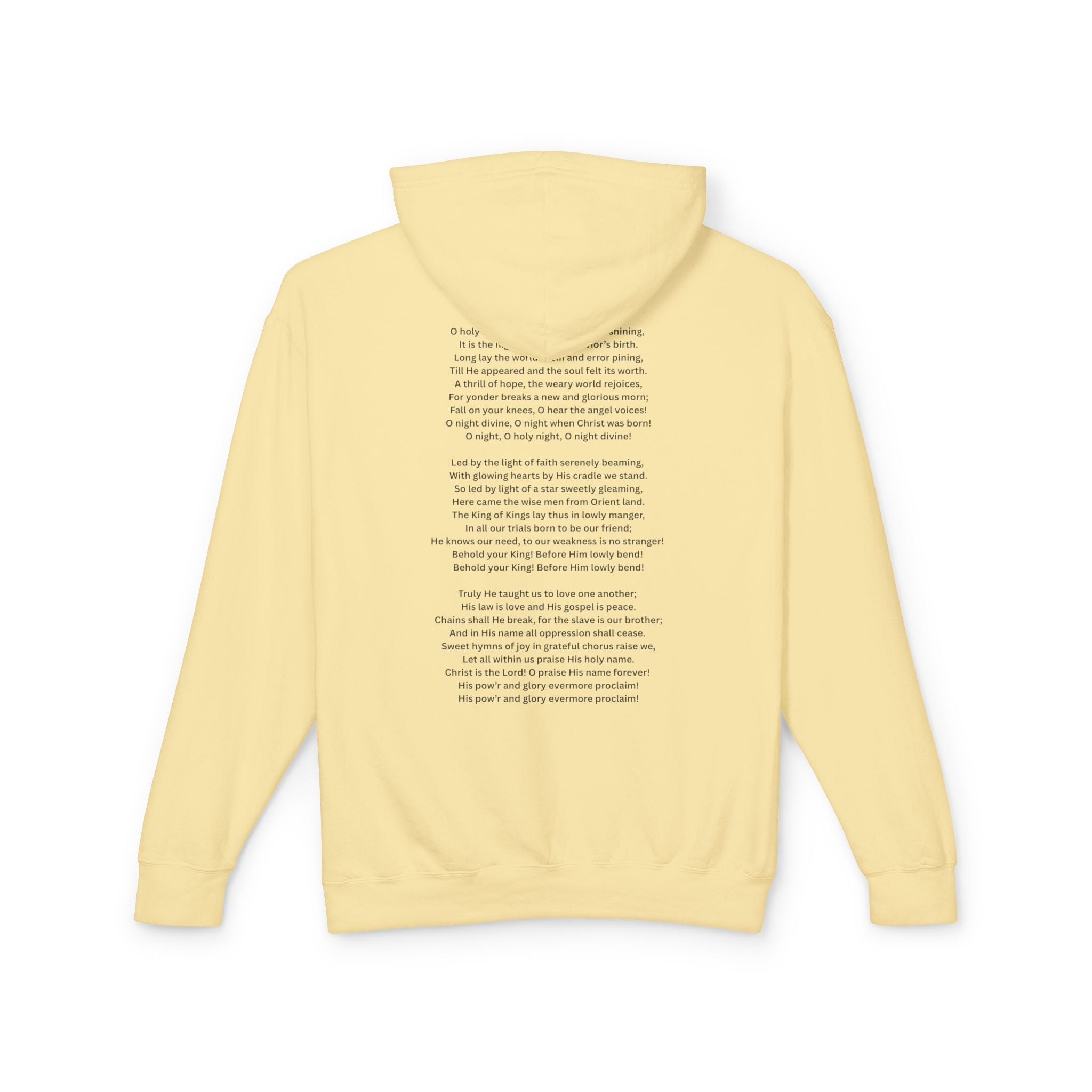 O Holy Night Nativity Hoodie – A Thrill of Hope, A Weary World Rejoices | Lightweight Rustic Christmas Hooded Sweatshirt -- Light Colors