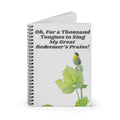 Christian Hymn Notebook -- O for a Thousand Tongues to Sing -- Singing Bird Journal -- Common Yellowthroat -- Faith Writing Journal -- Inspirational Gift -- Nature