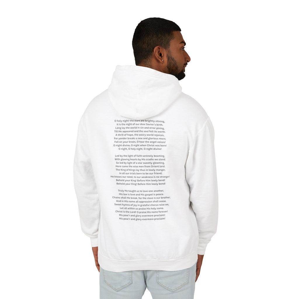 O Holy Night Nativity Hoodie – A Thrill of Hope, A Weary World Rejoices | Lightweight Rustic Christmas Hooded Sweatshirt -- Light Colors
