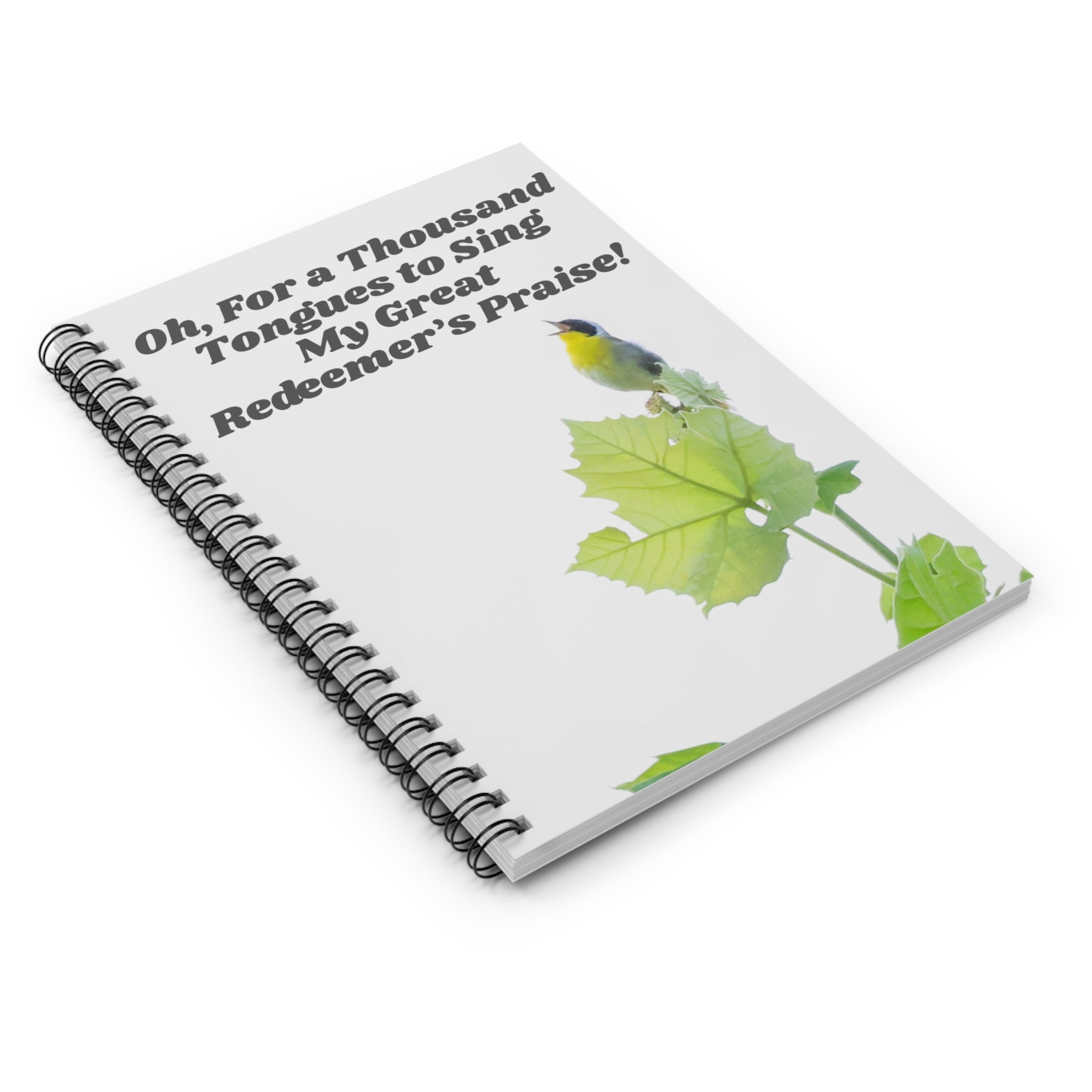 Christian Hymn Notebook -- O for a Thousand Tongues to Sing -- Singing Bird Journal -- Common Yellowthroat -- Faith Writing Journal -- Inspirational Gift -- Nature