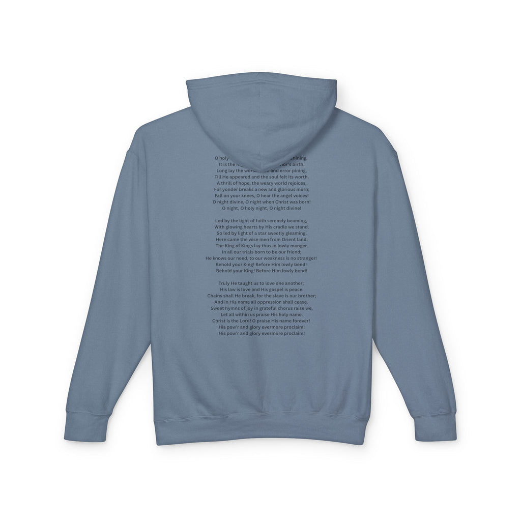 O Holy Night Nativity Hoodie – A Thrill of Hope, A Weary World Rejoices | Lightweight Rustic Christmas Hooded Sweatshirt -- Light Colors