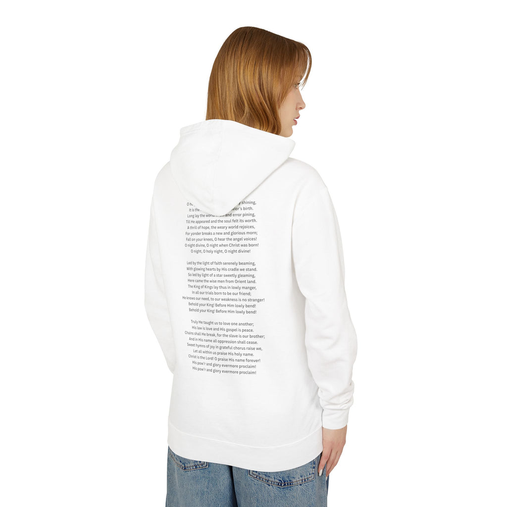 O Holy Night Nativity Hoodie – A Thrill of Hope, A Weary World Rejoices | Lightweight Rustic Christmas Hooded Sweatshirt -- Light Colors