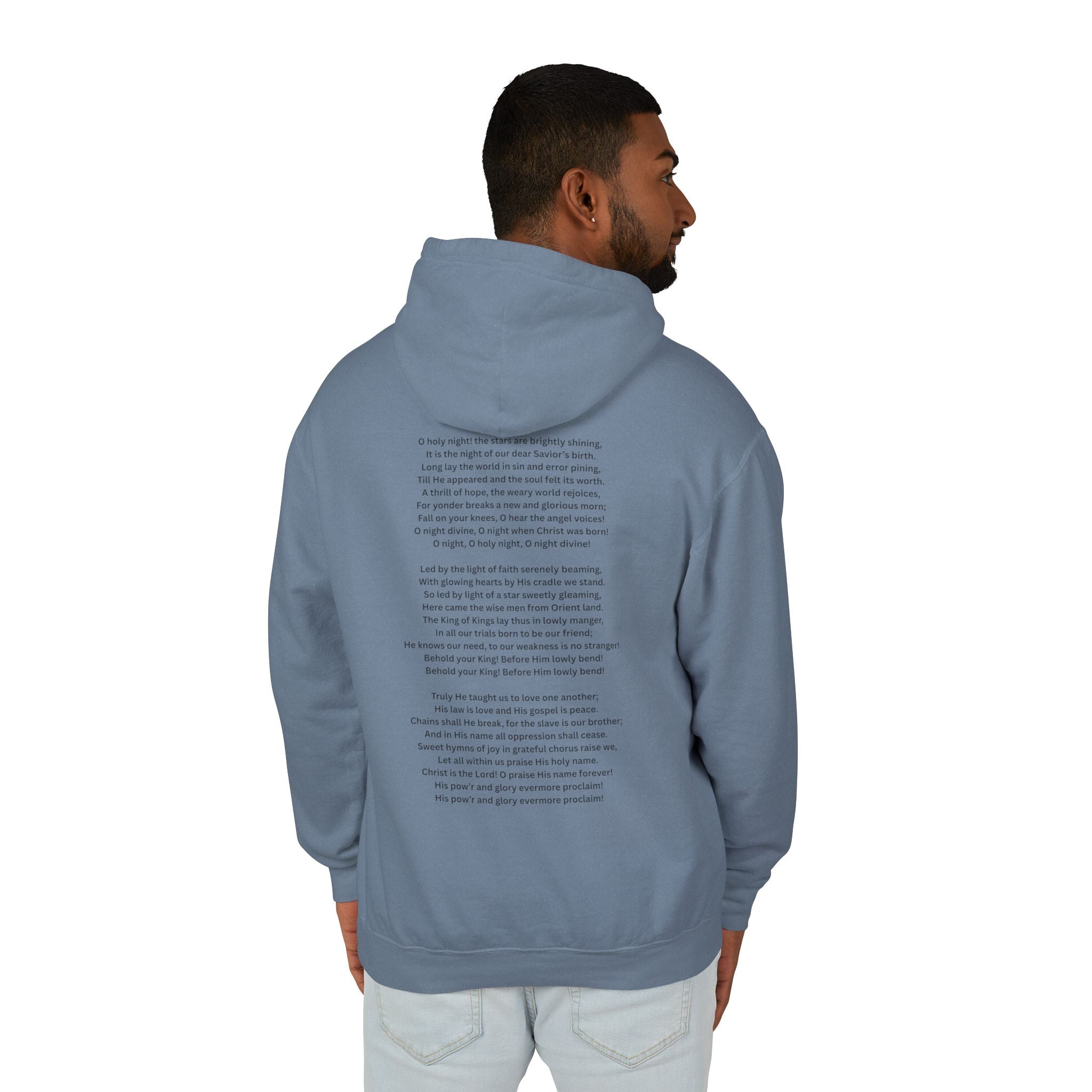 O Holy Night Nativity Hoodie – A Thrill of Hope, A Weary World Rejoices | Lightweight Rustic Christmas Hooded Sweatshirt -- Light Colors